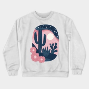 Desert Cactus Sunset Crewneck Sweatshirt